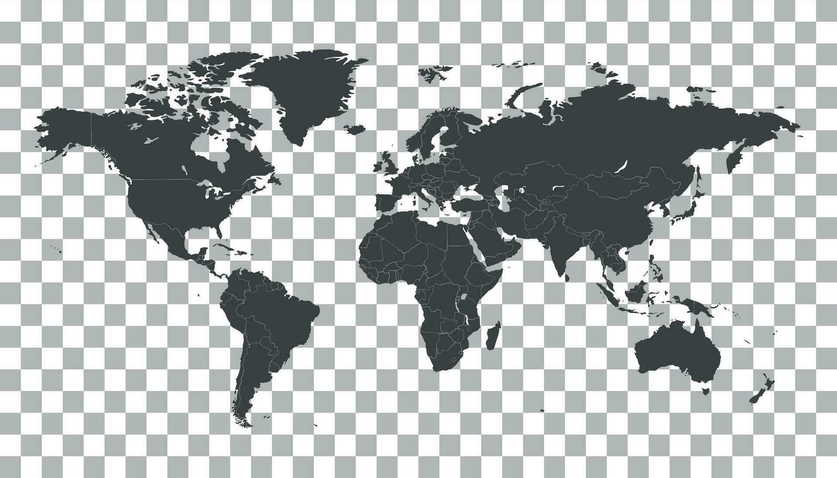blanco zwart wereld kaart Aan geïsoleerd achtergrond. wereld kaart vector sjabloon voor website, infografieken, ontwerp. vlak aarde wereld kaart illustratie