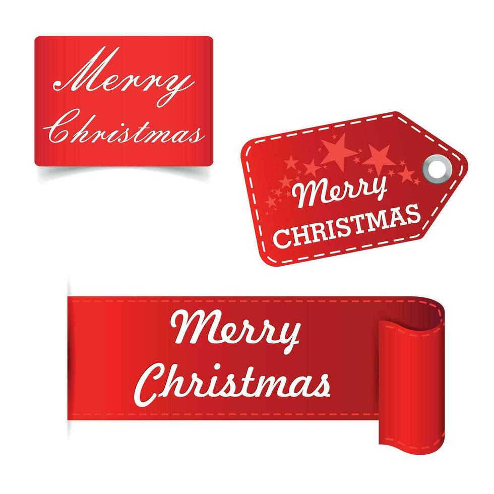 vrolijk Kerstmis rood sticker, insigne vector illustratie.