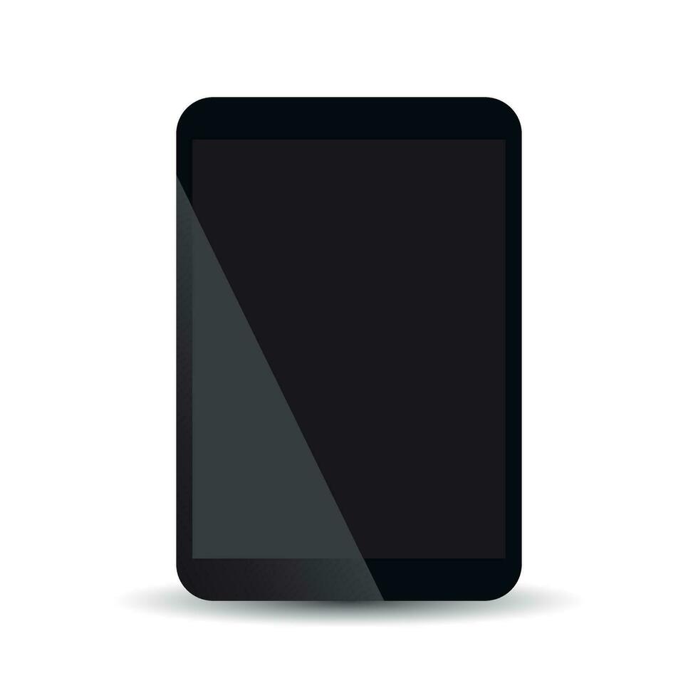 tablet met zwart scherm vlak icoon. computer vector illustratie Aan wit achtergrond.