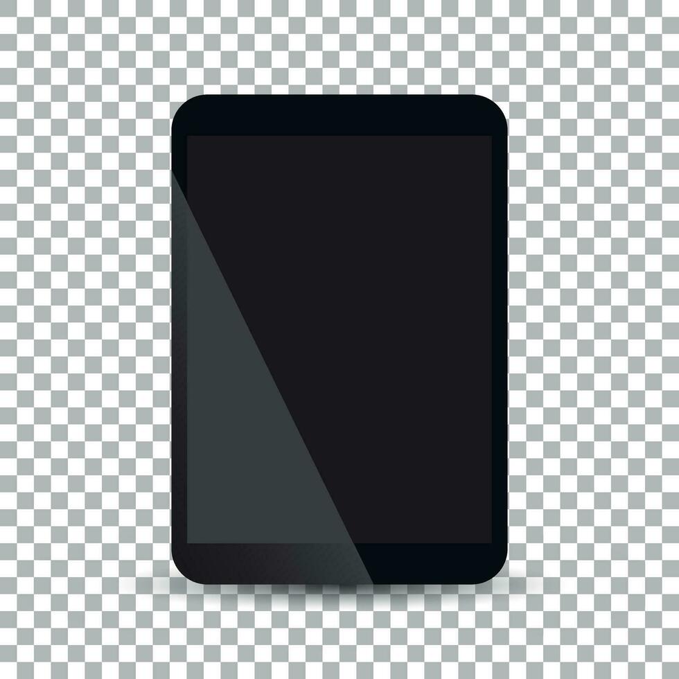 tablet met zwart scherm vlak icoon. computer vector illustratie Aan geïsoleerd achtergrond.