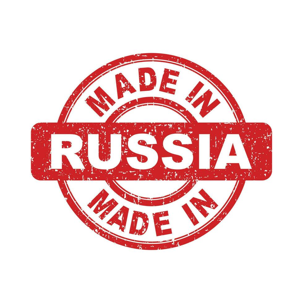 gemaakt in Rusland rood stempel. vector illustratie Aan wit achtergrond