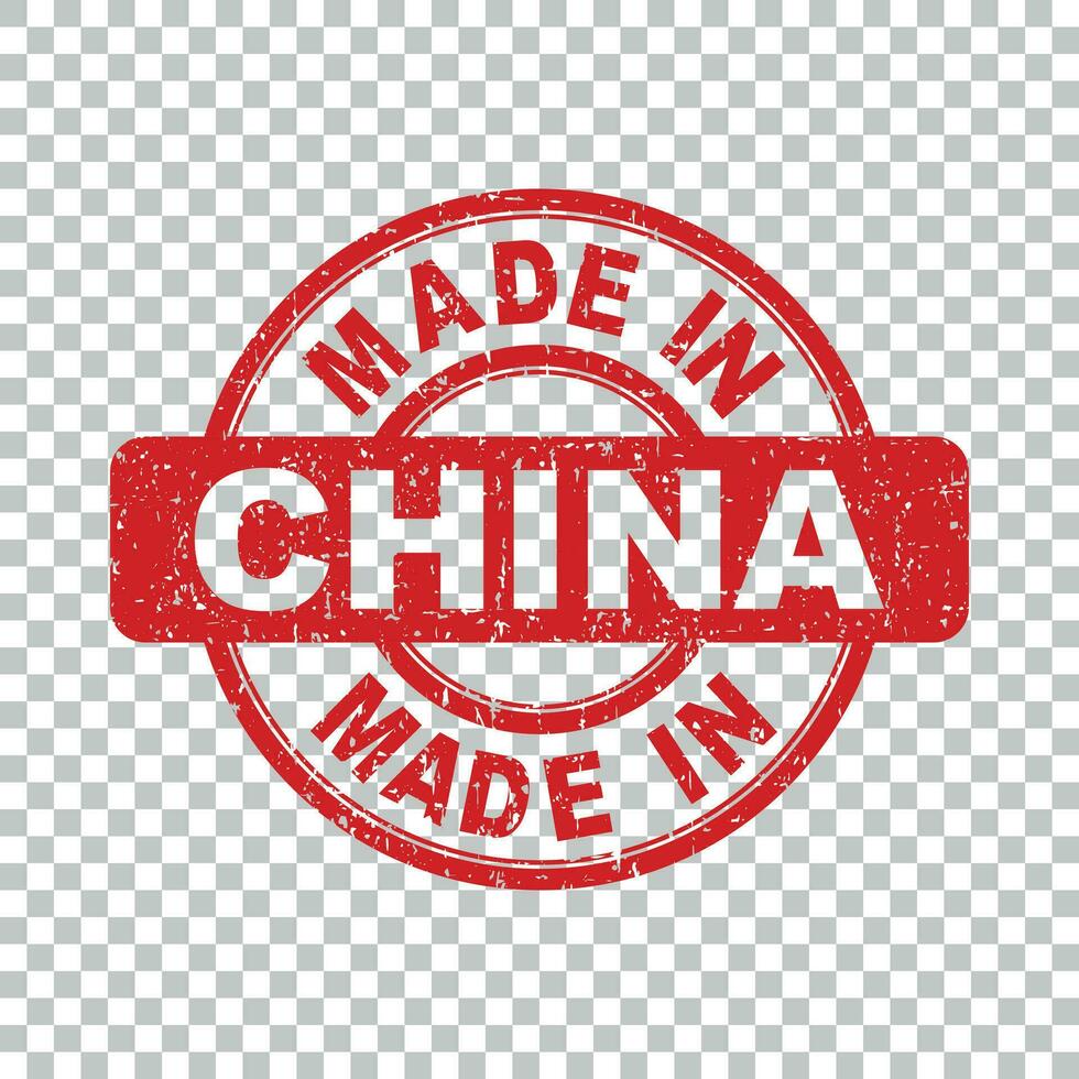 gemaakt in China rood stempel. vector illustratie Aan geïsoleerd achtergrond