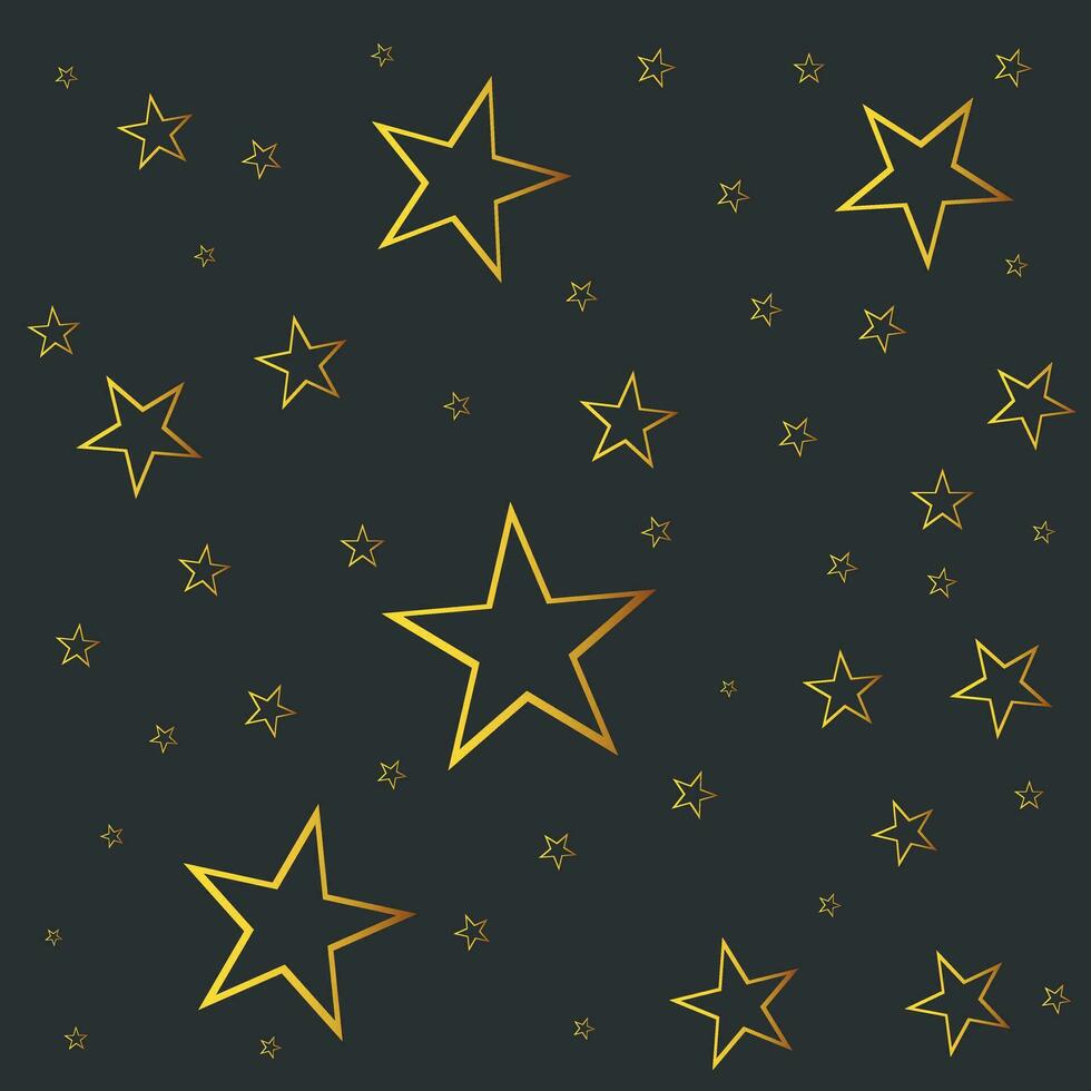 abstract vallend ster vector. illustratie met gouden Kerstmis sterren Aan zwart achtergrond vector