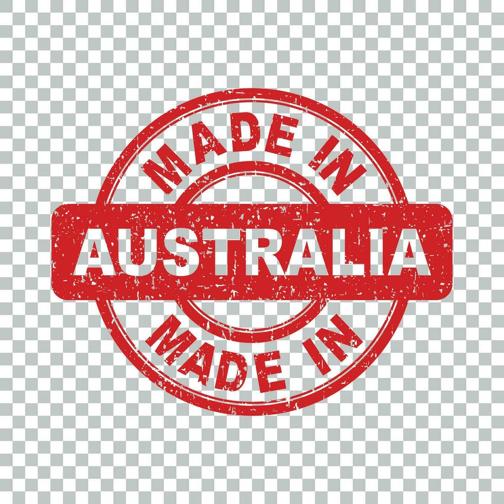 gemaakt in Australië rood stempel. vector illustratie Aan geïsoleerd achtergrond