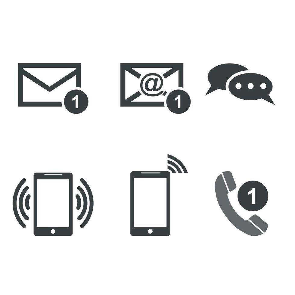 contact toetsen reeks pictogrammen. e-mail, envelop, telefoon, mobiel. vector illustratie in vlak stijl Aan wit achtergrond.
