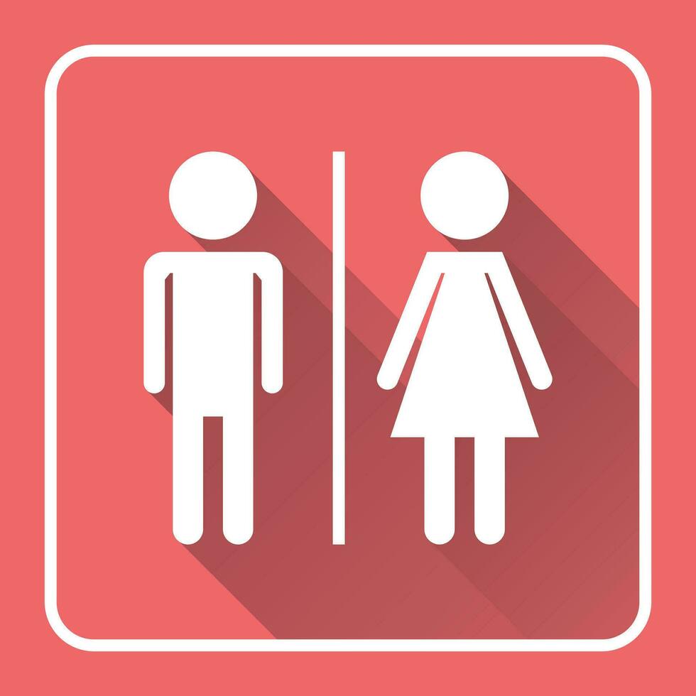 vector Mens en vrouw icoon met lang schaduw. modern vlak pictogram. gemakkelijk vlak symbool voor web plaats ontwerp.