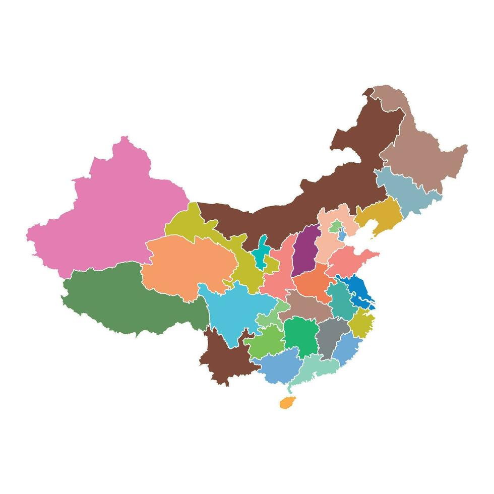 China kaart met provincie regio. vlak vector illustratie Aan wit achtergrond