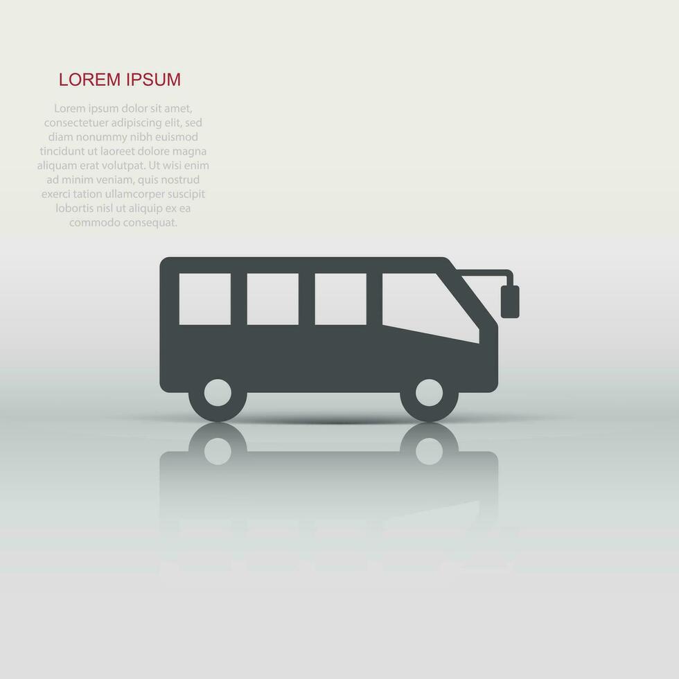 bus icoon in vlak stijl. trainer vector illustratie Aan wit geïsoleerd achtergrond. autobus voertuig bedrijf concept.