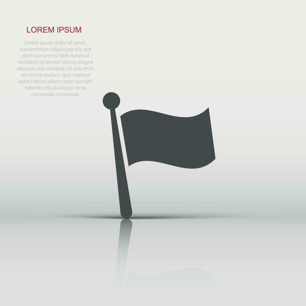 vlag icoon in vlak stijl. pin vector illustratie Aan wit geïsoleerd achtergrond. vlaggenmast bedrijf concept.