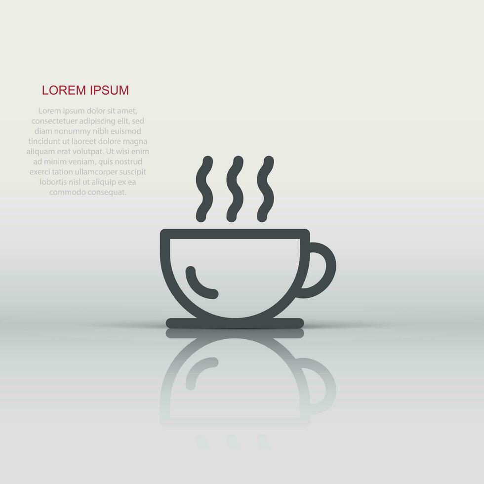 koffie kop icoon in vlak stijl. heet thee vector illustratie Aan wit geïsoleerd achtergrond. drinken mok bedrijf concept.