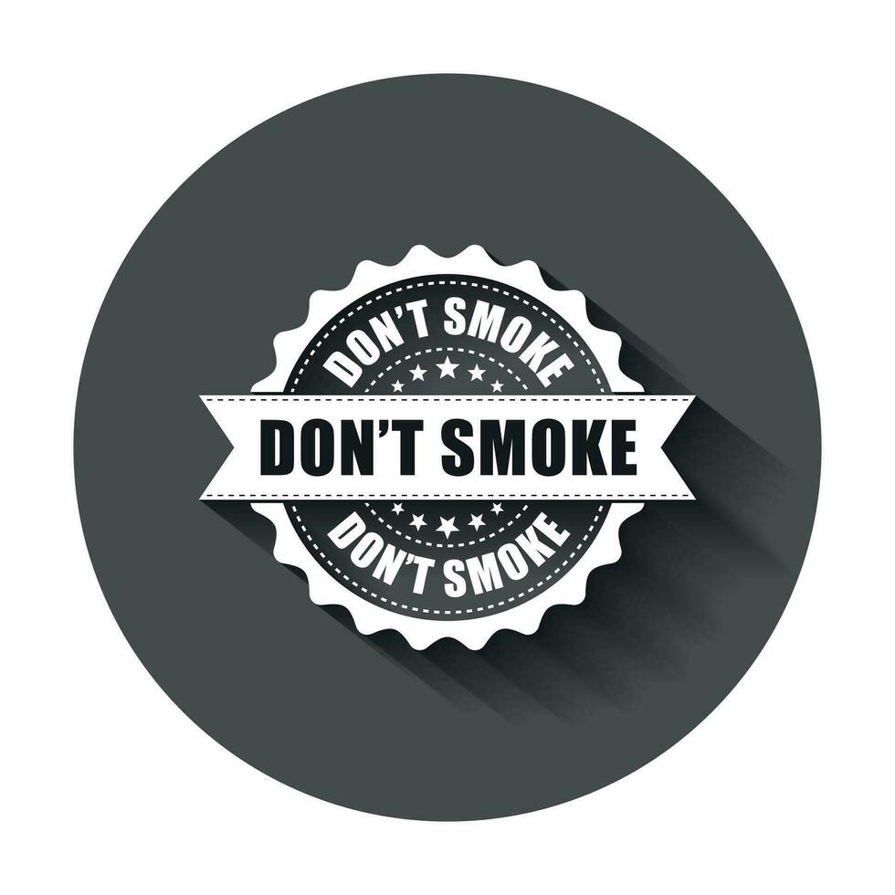 niet doen rook grunge rubber stempel. vector illustratie met lang schaduw. bedrijf concept Nee roken postzegel pictogram.