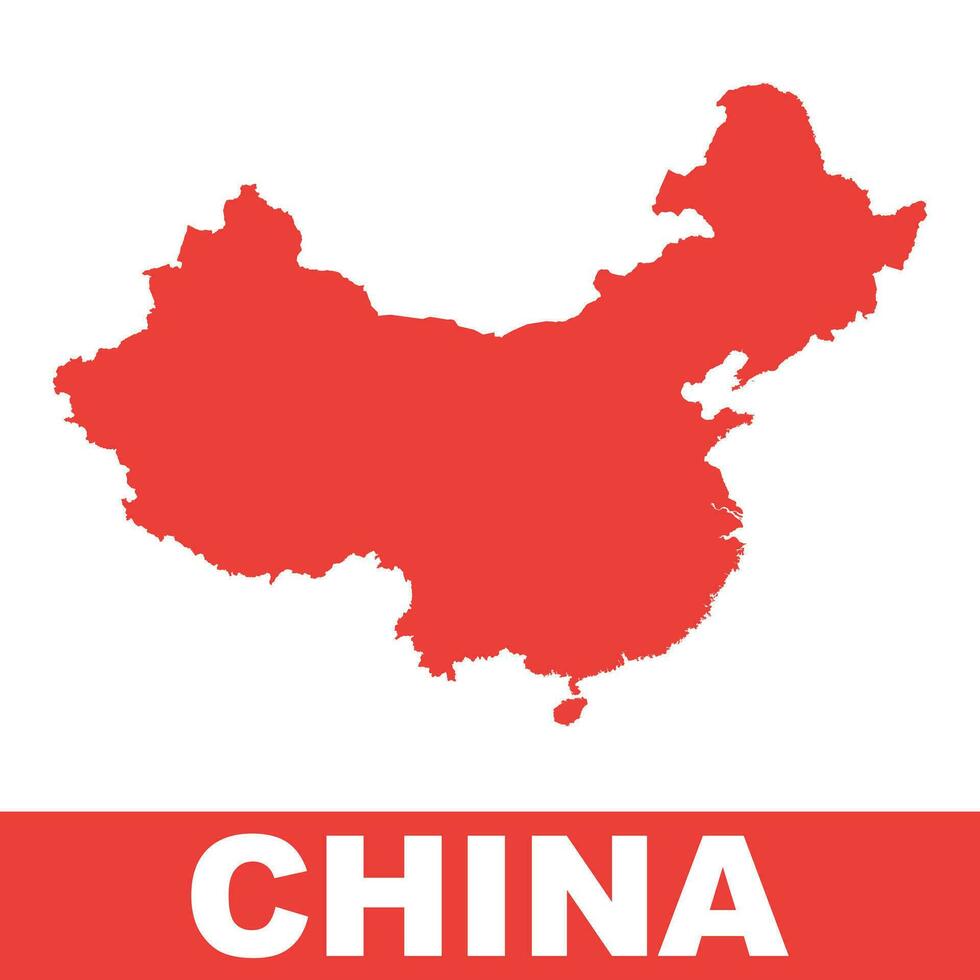 China kaart. kleurrijk rood vector illustratie Aan wit achtergrond