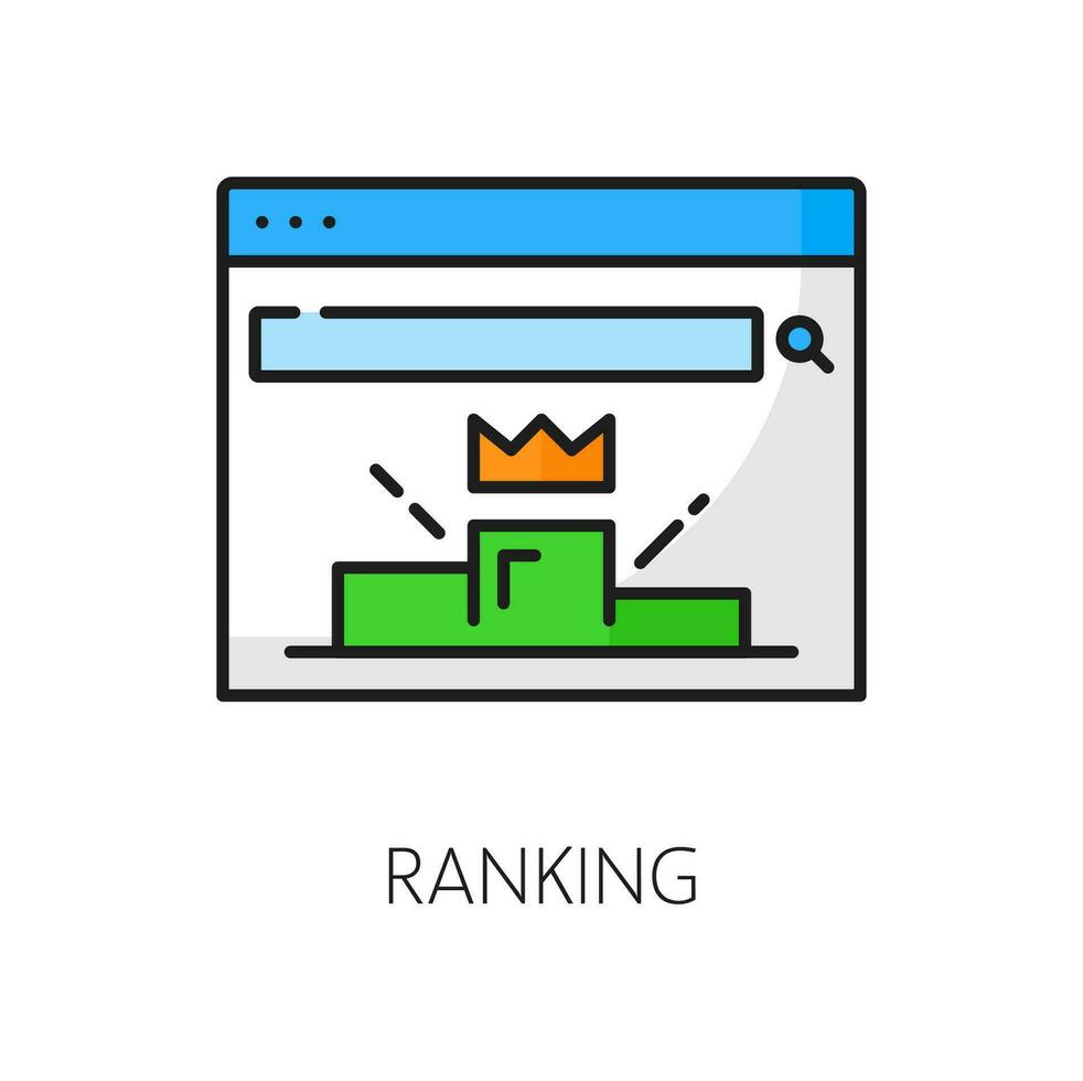 ranking web audit icoon van website seo analyse vector