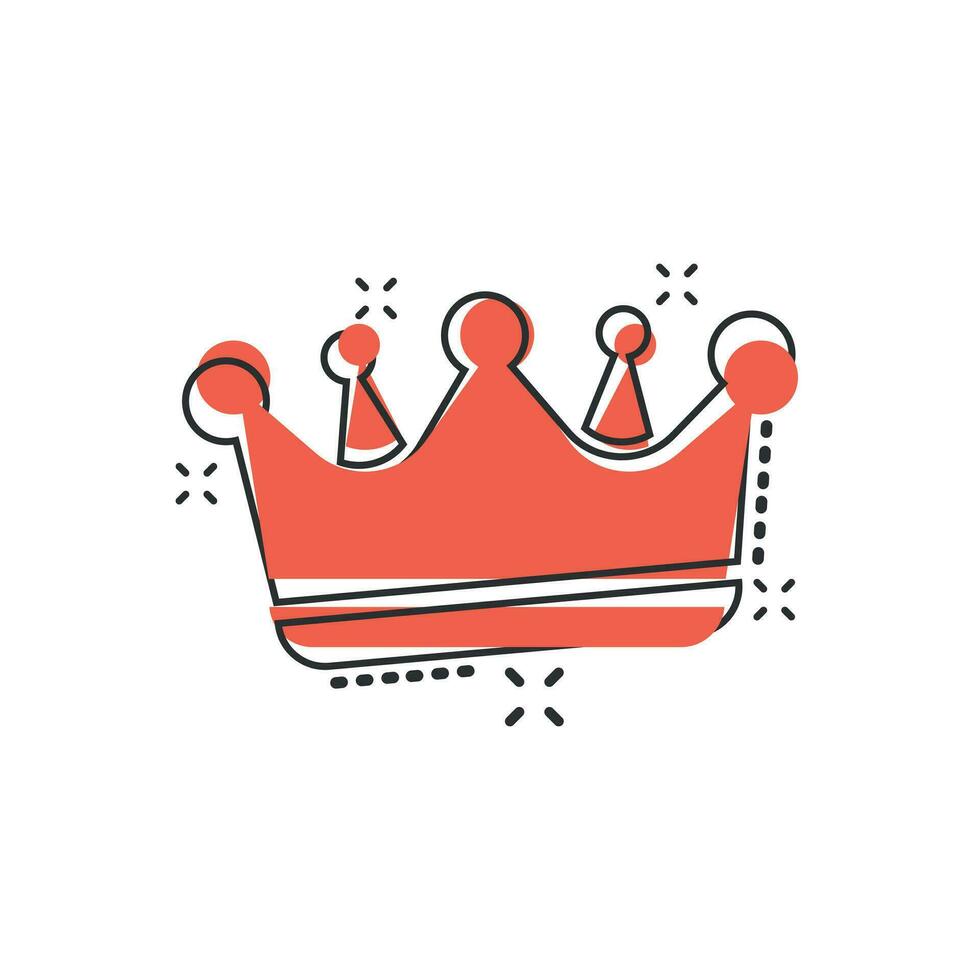 vector tekenfilm kroon diadeem icoon in grappig stijl. royalty kroon illustratie pictogram. koning, prinses royalty bedrijf plons effect concept.