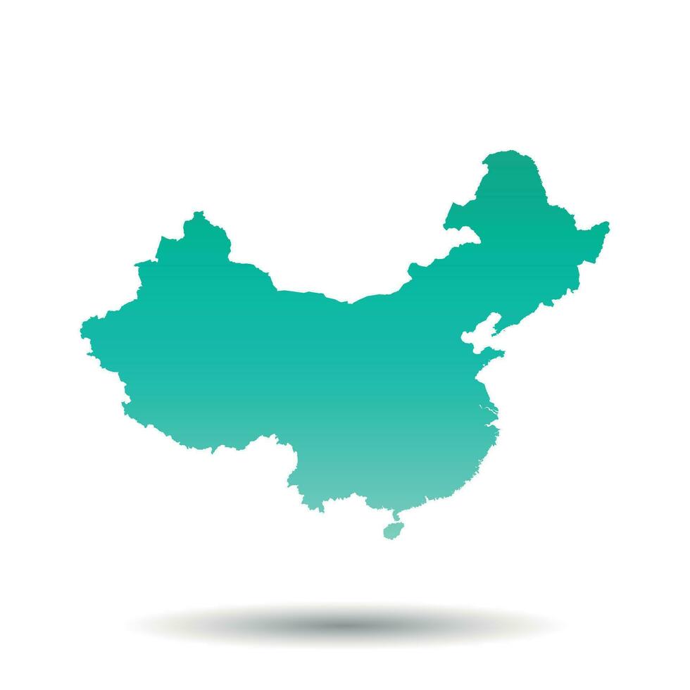 China kaart. vlak vector illustratie Aan wit achtergrond