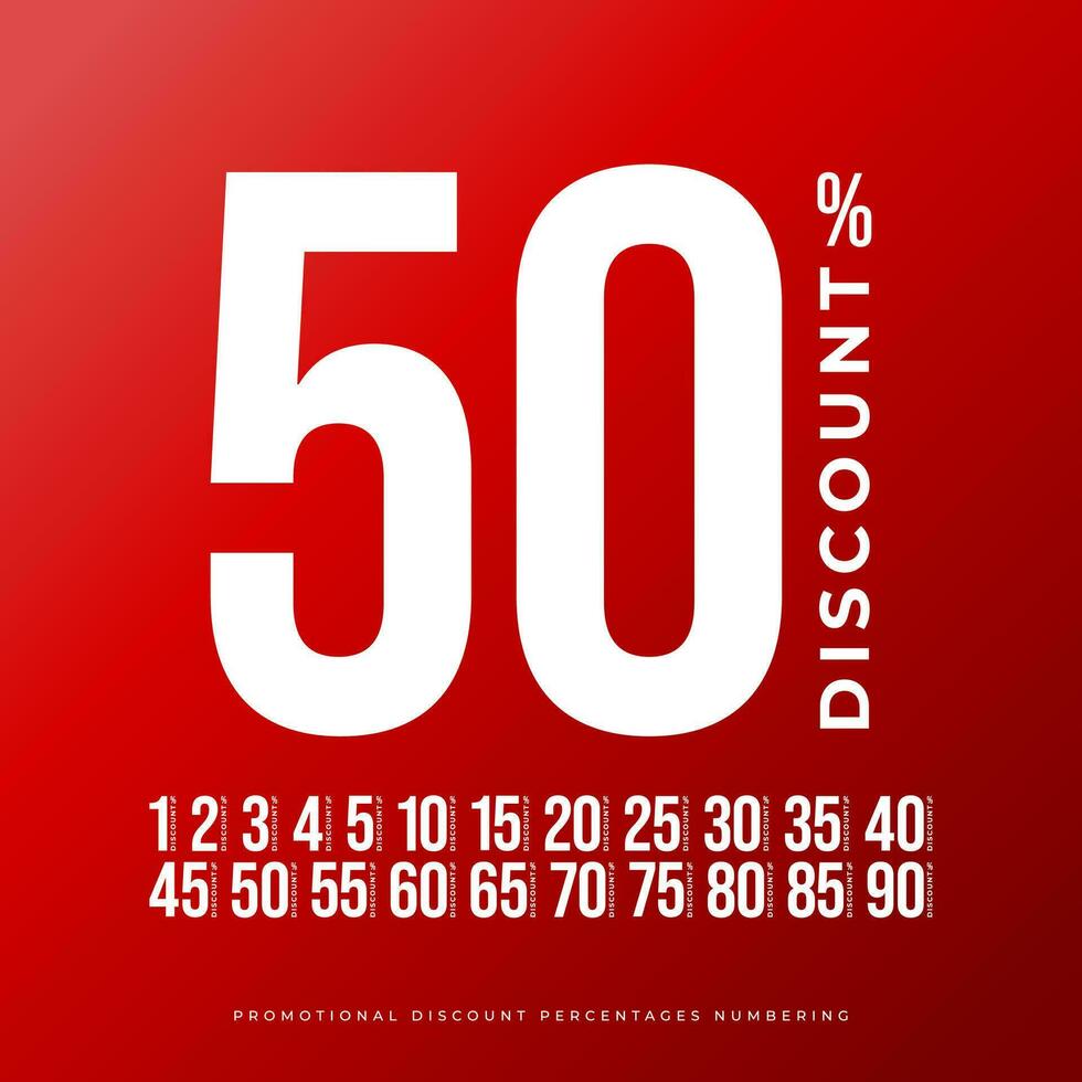 promotionele korting percentages nummering vector