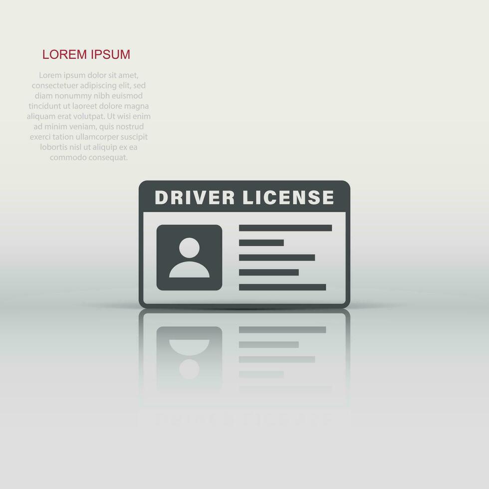 bestuurder licentie icoon in vlak stijl. ID kaart kaart vector illustratie Aan wit geïsoleerd achtergrond. identiteit bedrijf concept.