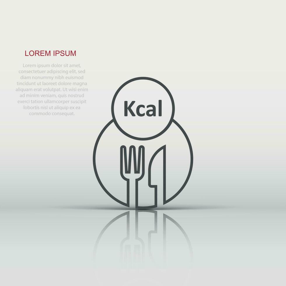 kcal icoon in vlak stijl. eetpatroon vector illustratie Aan wit geïsoleerd achtergrond. calorieën bedrijf concept.