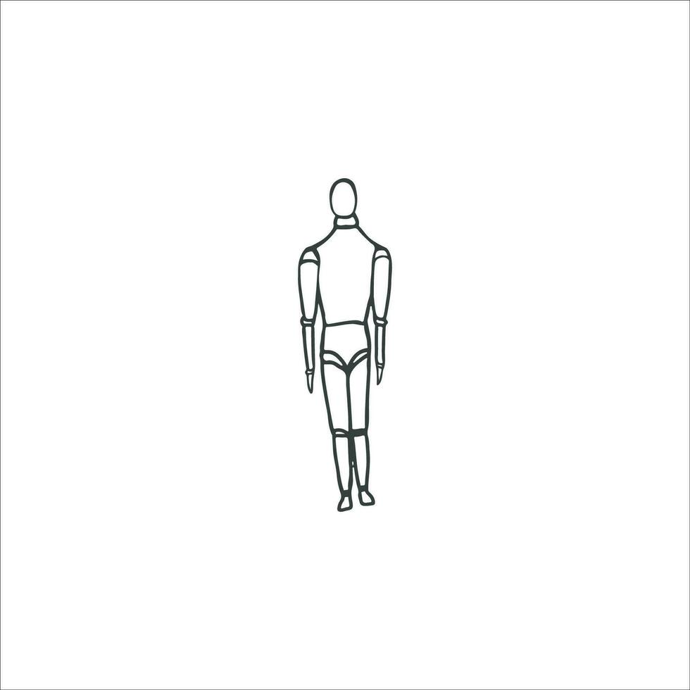 menselijk mannequin. bouwkundig tekening. vector