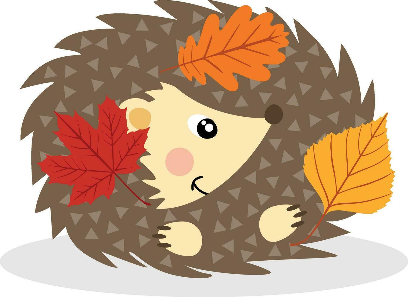 herfst egel met vallen bladeren vector