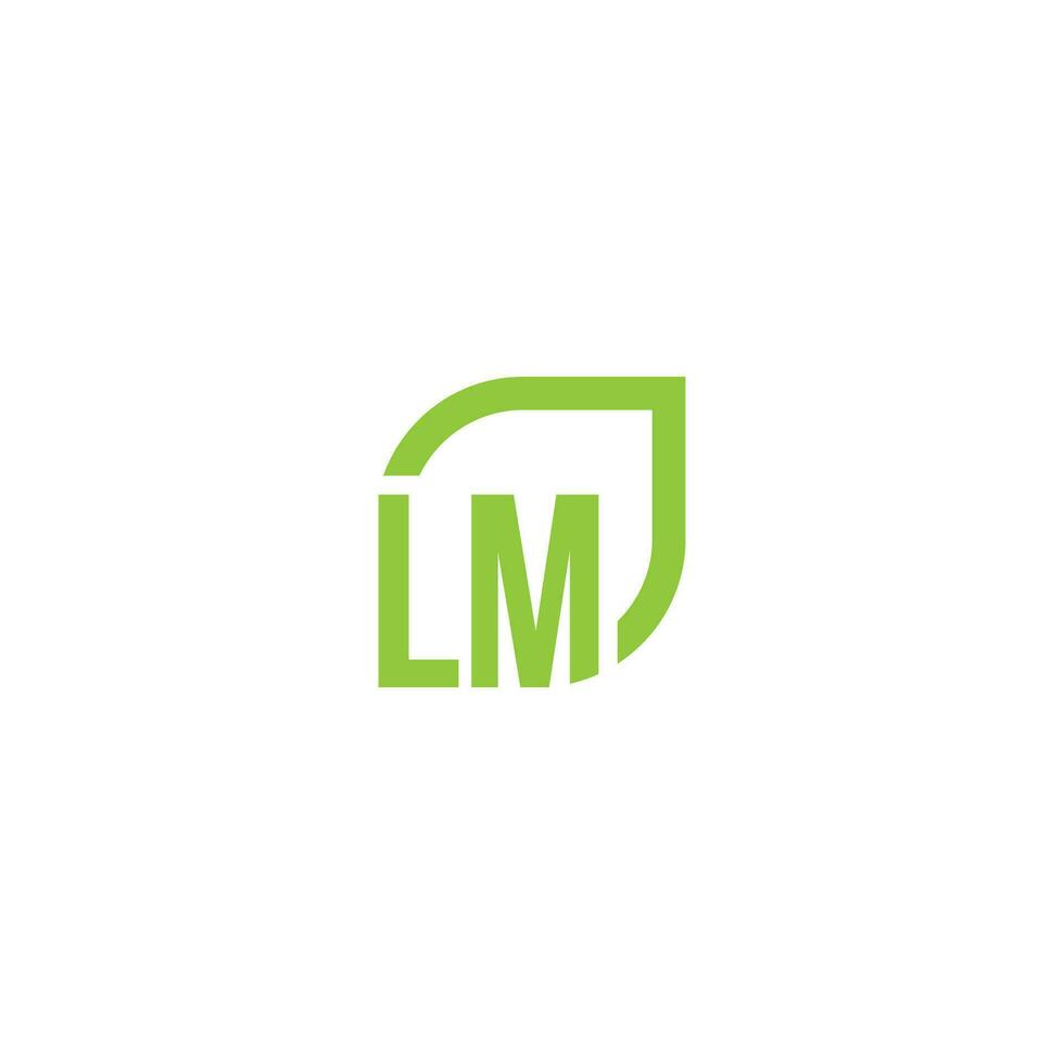 brief lm logo groeit, ontwikkelt, natuurlijk, biologisch, gemakkelijk, financieel logo geschikt voor uw bedrijf. vector