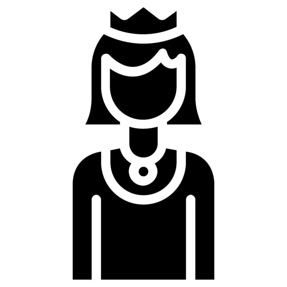 koningin avatar vector glyph icoon