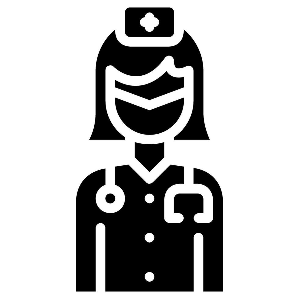 verpleegster avatar vector glyph icoon