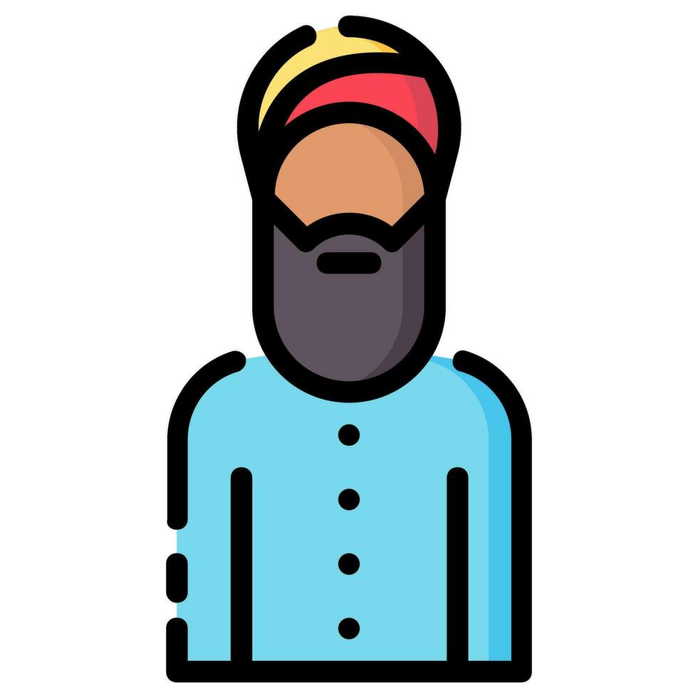 sikhman avatar vector gevulde schets icoon