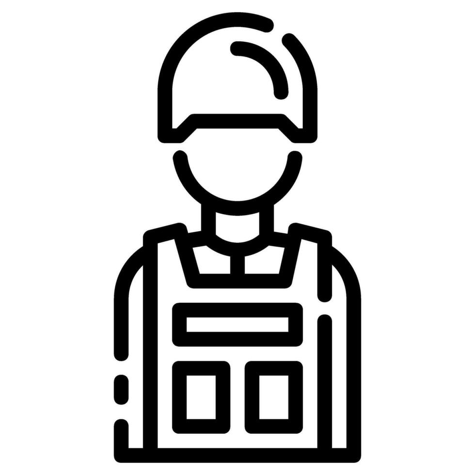 soldaat avatar vector schets icoon