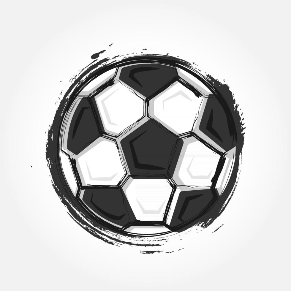 grunge stijl voetbal op grijze kleurverloop achtergrond. plat ontwerp . vector voor internationale wereldkampioenschap toernooi cup 2018.