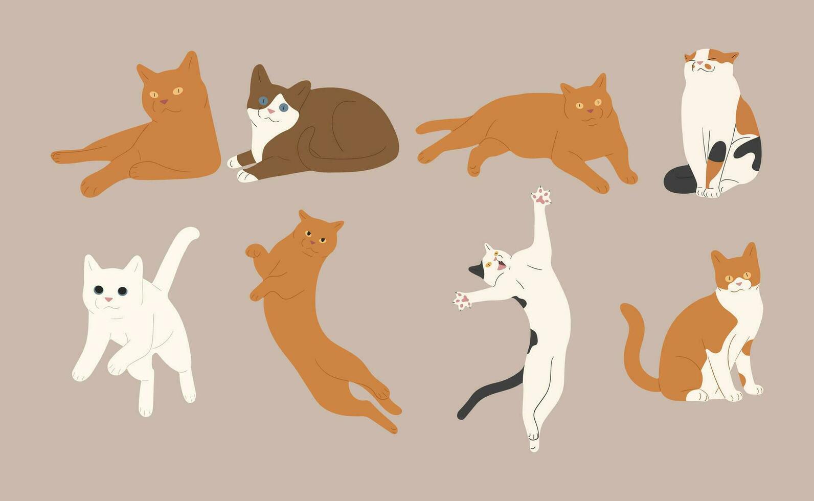 schattig kat groep vector