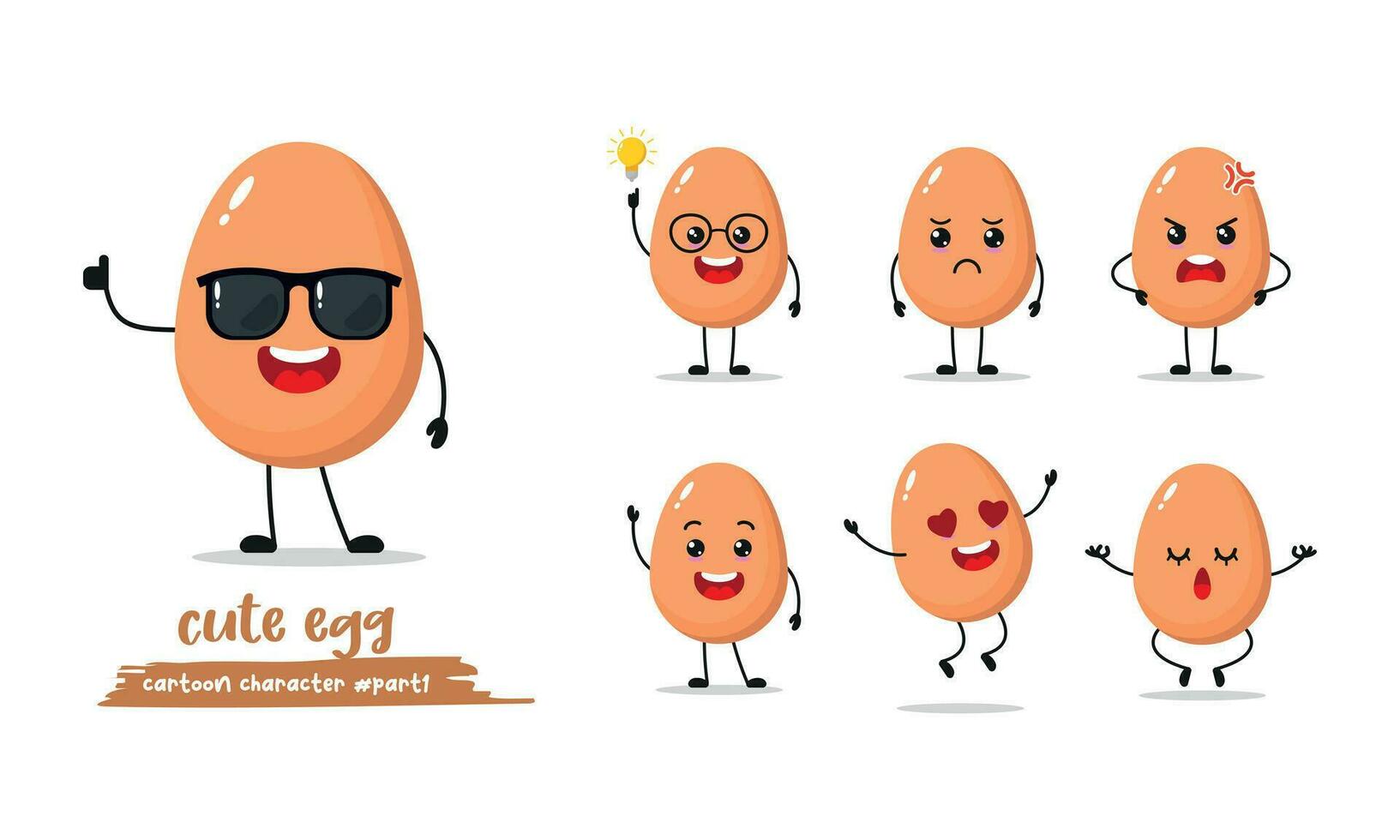 schattig ei slijtage zonnebril karakter. grappig ei emoticon in vlak stijl. verschillend gezicht uitdrukking emoji vector illustratie.