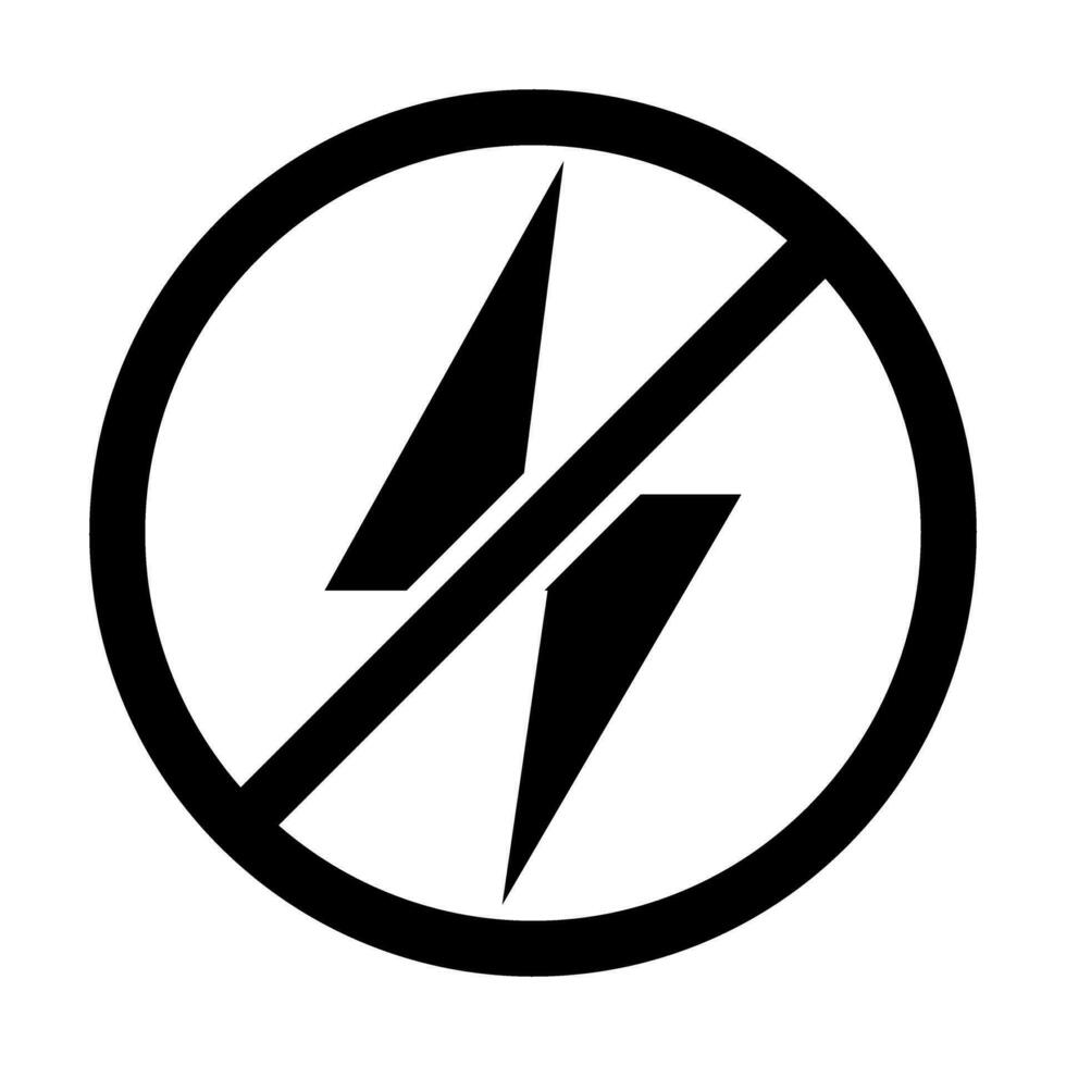 Nee elektriciteit vector glyph icoon voor persoonlijk en reclame gebruiken.