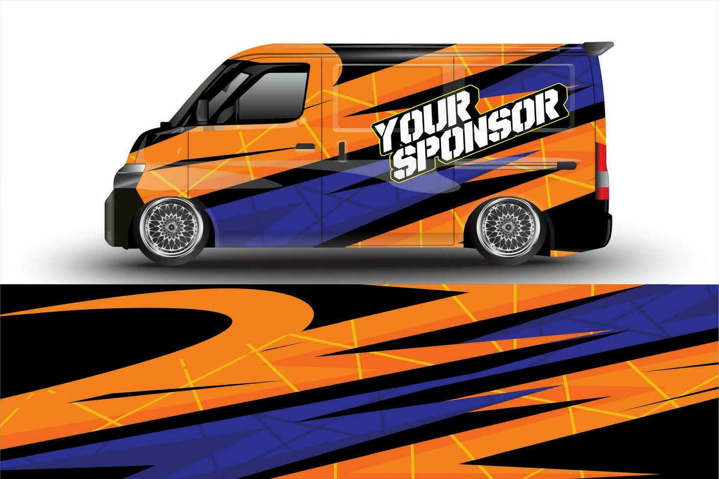 racing auto inpakken ontwerp voor voertuig vinyl stickers en automotive bedrijf sticker kleurstelling vector