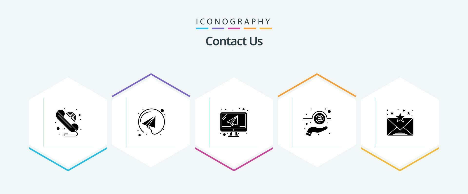 contact ons 25 glyph icoon pak inclusief communicatie. e-mail. e-mail. steun. bericht vector