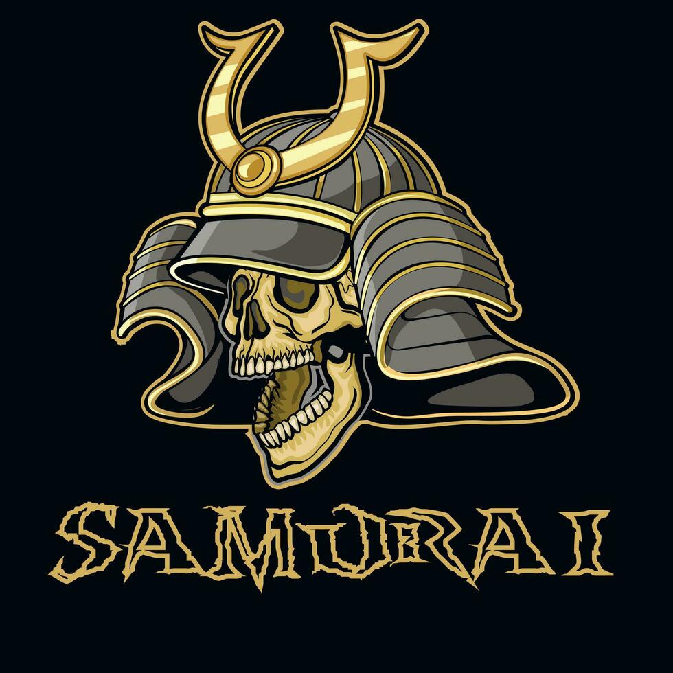 Japans, samurai helm en schedel, ,grunge wijnoogst ontwerp t overhemden vector