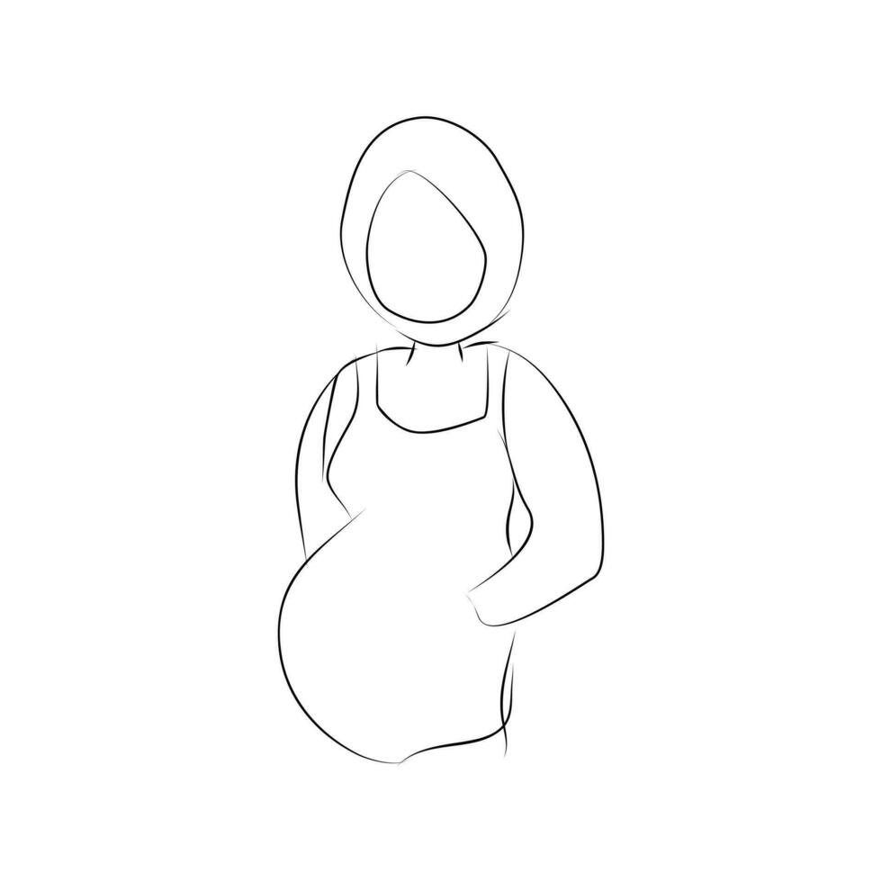 illustratie en lijn kunst van zwanger Dames vector