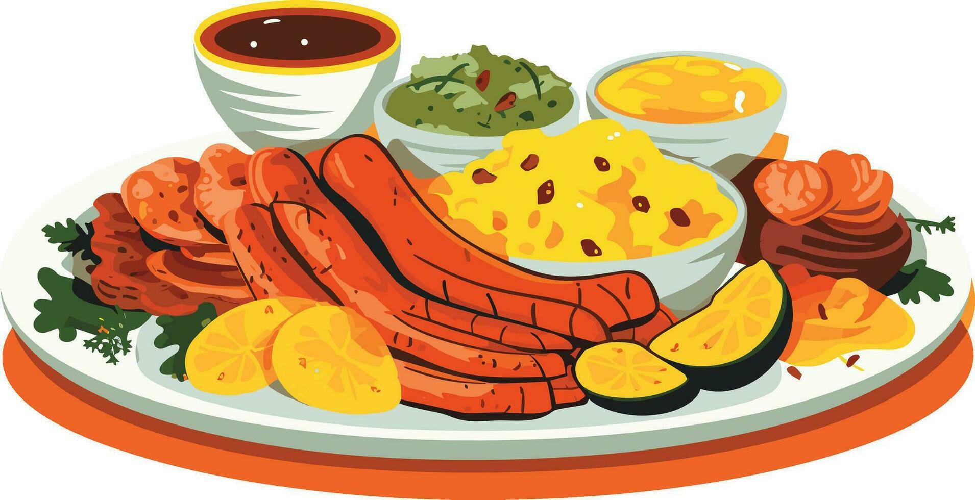 braziliaans voedsel keuken vector illustratie