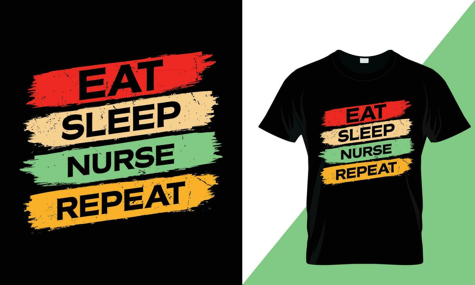 eten slaap verpleegster herhaling typografie verpleging t-shirt ontwerp vector