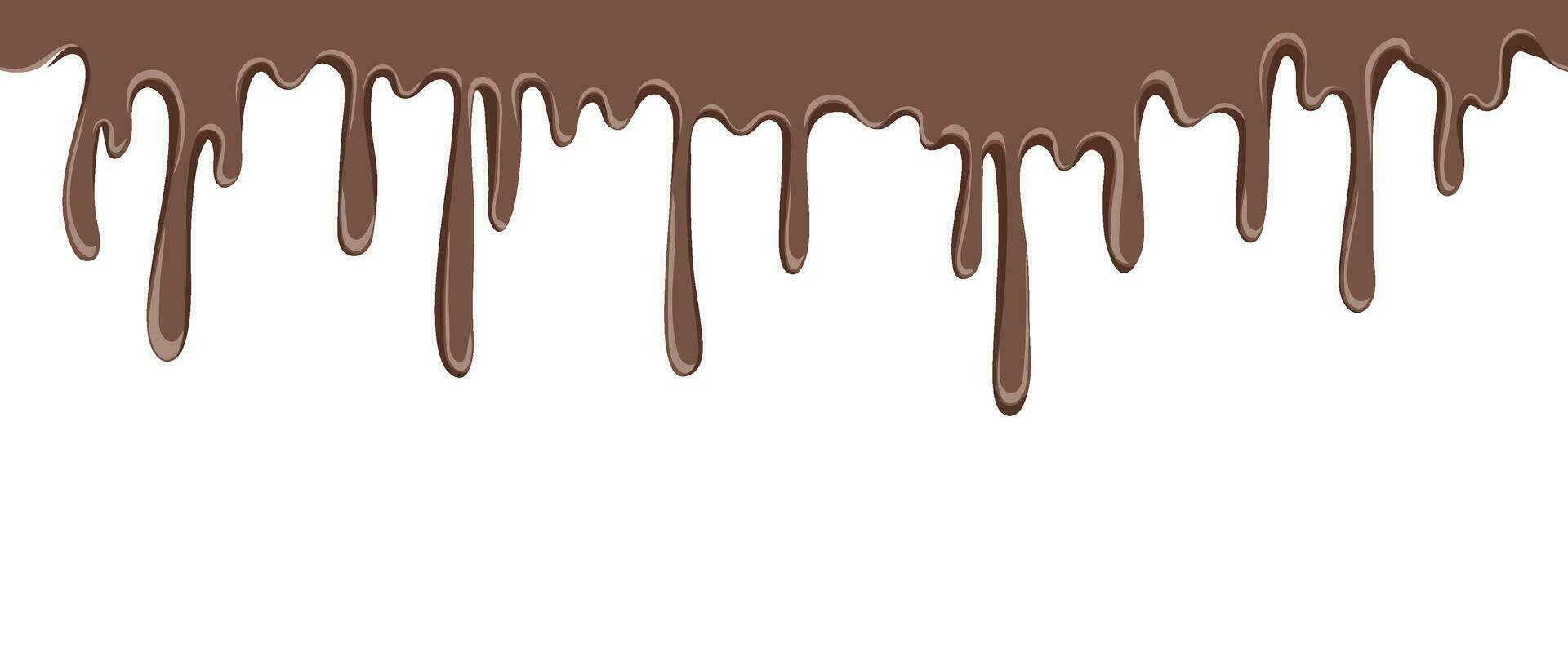 gesmolten melk zoet chocola druipend naadloos. vector