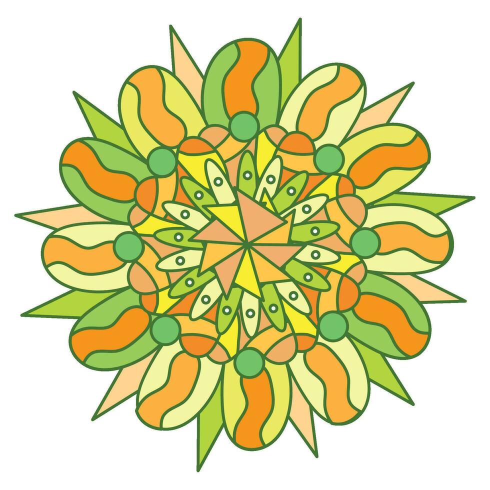 geïsoleerd levendig gekleurde mandala patroon vector illustratie