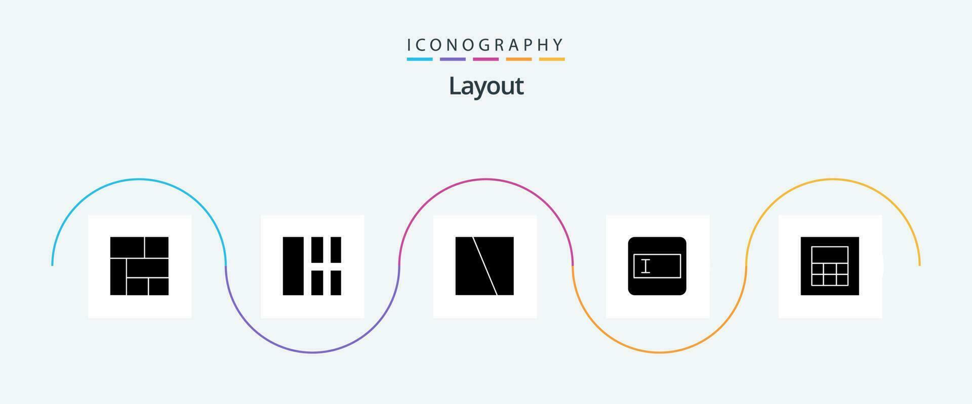 lay-out glyph 5 icoon pak inclusief . indeling. vector