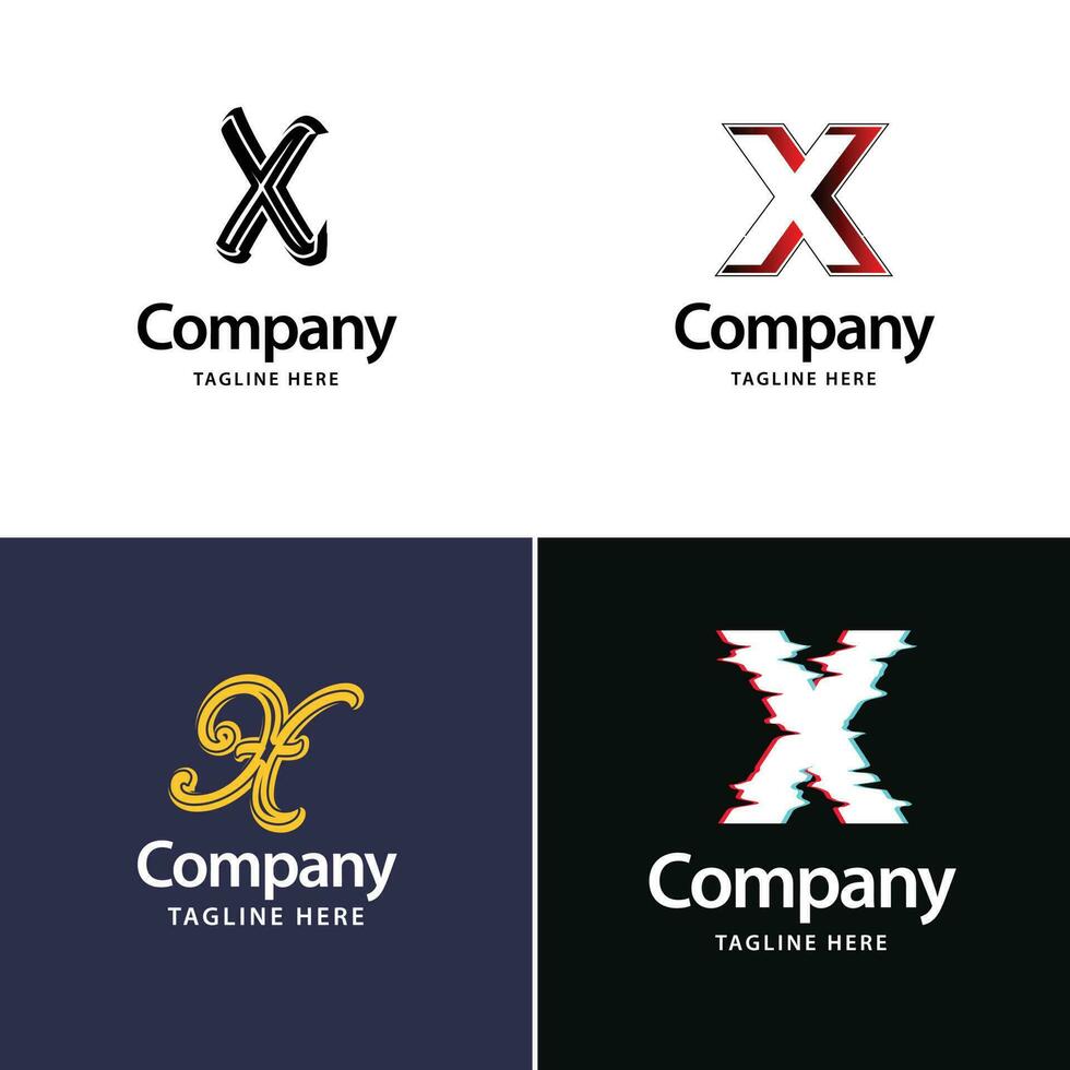 brief X groot logo pak ontwerp creatief modern logos ontwerp voor uw bedrijf vector