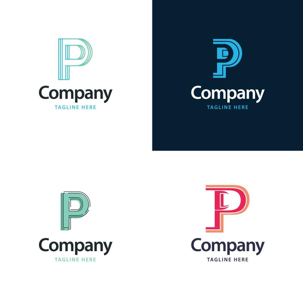 brief p groot logo pak ontwerp creatief modern logos ontwerp voor uw bedrijf vector