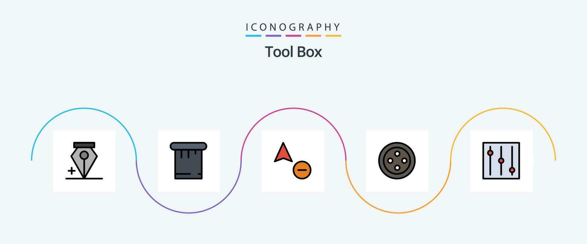 gereedschap lijn gevulde vlak 5 icoon pak inclusief . cursor. vector