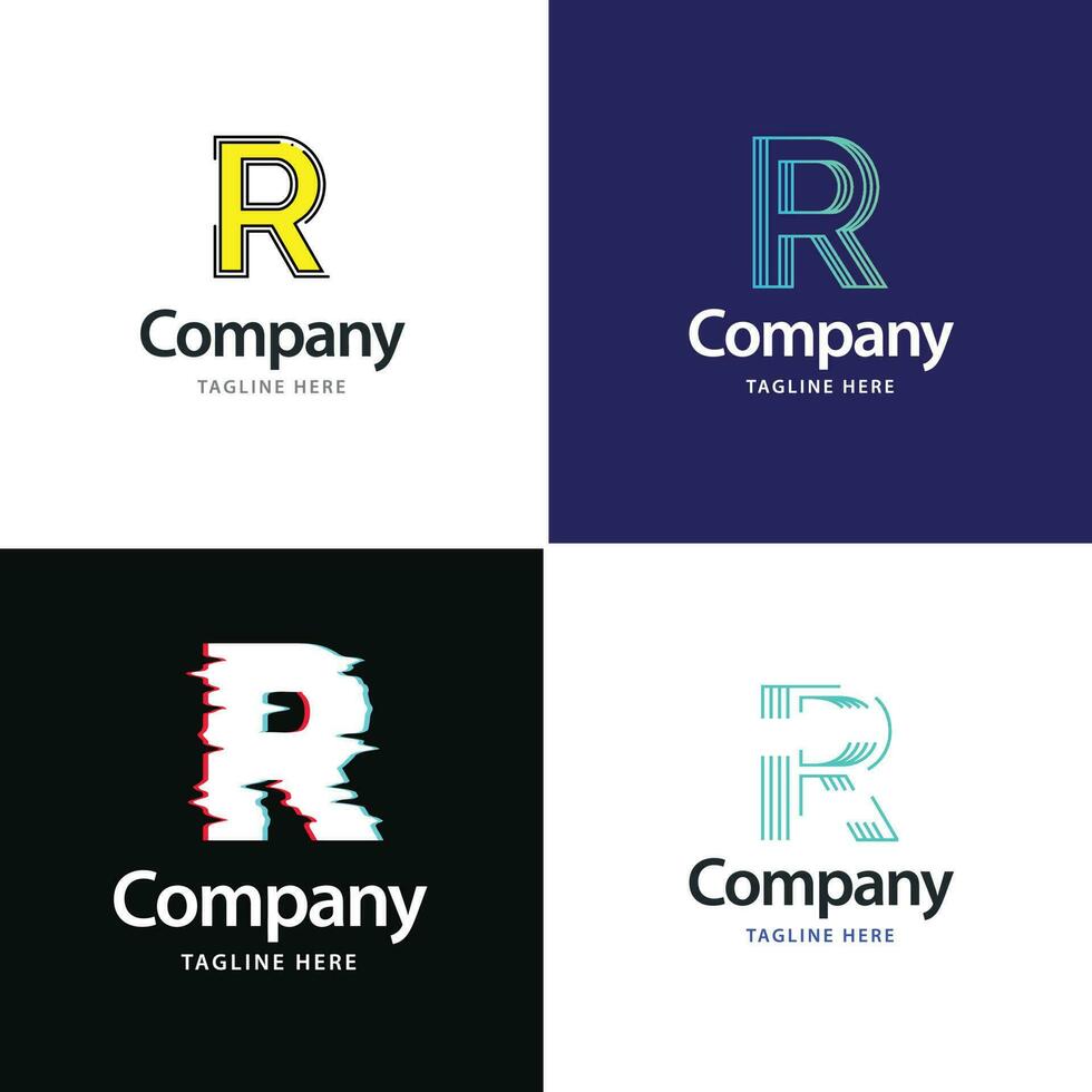 brief r groot logo pak ontwerp creatief modern logos ontwerp voor uw bedrijf vector