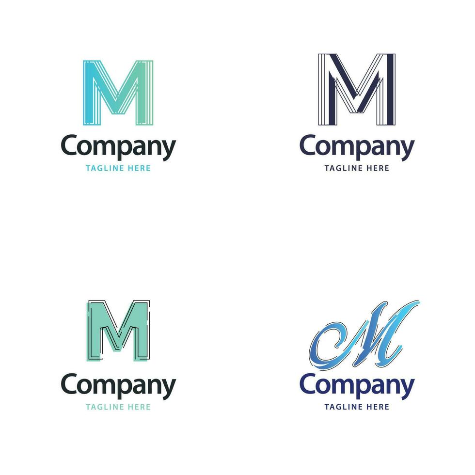 brief m groot logo pak ontwerp creatief modern logos ontwerp voor uw bedrijf vector