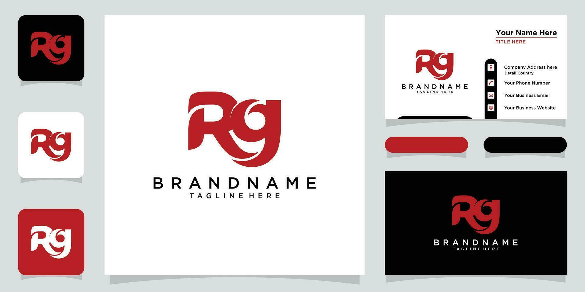 eerste brief rg logo ontwerp vector met bedrijf kaart ontwerp premie vector