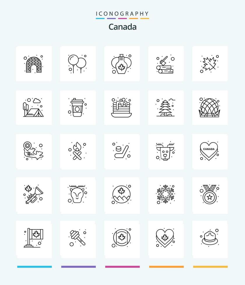 creatief Canada 25 schets icoon pak zo net zo blad. buitenshuis. decoratie. hout. log vector