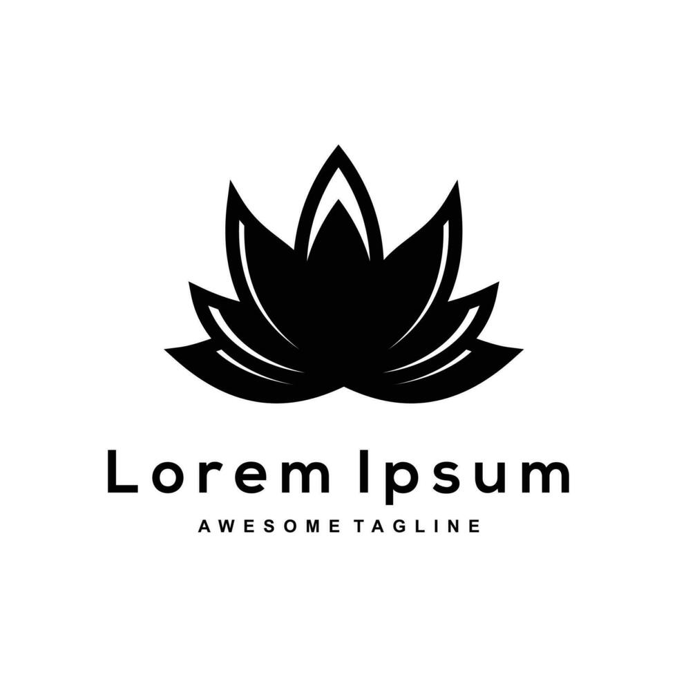 lotus silhouet logo vector